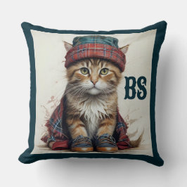 Katzen in Scottish Disguise - charmante Katzen Kissen