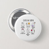 Katzen in STEM Lustiger Wissenschafts-Meme Wissens Button (Vorne & Hinten)