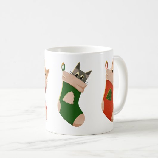 Katzen in Strümpfen Kaffeetasse (VorderseiteRechts)