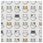 Katzen in Teacups Stoff (Nahaufnahme)