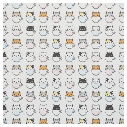 Katzen in Teacups Stoff (Muster)