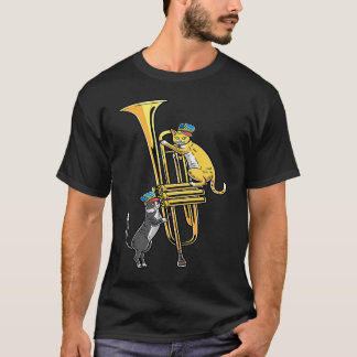 Katzen In Trompete Instrument Trompeter Trompeter T-Shirt