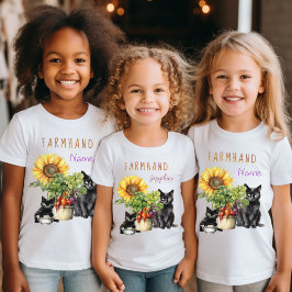 Katzen in Veggies Farmhand Kinder Personalisiert T-Shirt