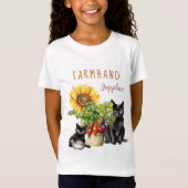 Katzen in Veggies Farmhand Kinder Personalisiert T-Shirt (Vorderseite)