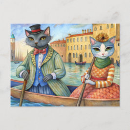 Katzen in Venedig, Italien Feiertagspostkarte