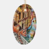 Katzen in Venedig Keramik Ornament (Rechts)