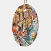 Katzen in Venedig Keramik Ornament (Links)