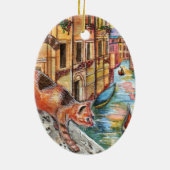 Katzen in Venedig Keramik Ornament (Hinten)