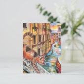 Katzen in Venedig Postkarte (Stehend Vorderseite)
