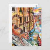 Katzen in Venedig Postkarte (Vorne/Hinten)