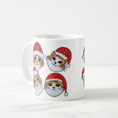 Katzen in Weihnachtshüten Kaffeetasse (Vorderseite Links)