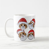 Katzen in Weihnachtshüten Kaffeetasse (Links)