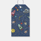 Katzen in Weltraumgeschenketiketten Geschenkanhänger (Vorderseite)