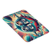 Katzen in Weltraummagneten! Magnet (Rechte Seite)