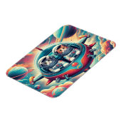Katzen in Weltraummagneten! Magnet (Linke Seite)