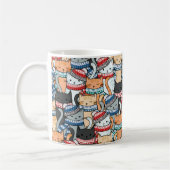 Katzen in Winterskarven und Hats-Muster Kaffeetasse (Links)