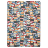 Katzen in Winterskarven und Hats-Muster Klemmbrett (Rückseite)