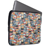 Katzen in Winterskarven und Hats-Muster Laptopschutzhülle (Vorne Rechts)
