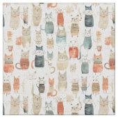 Katzen in Wunderland: Whimsy Cat Stoff (Nahaufnahme)