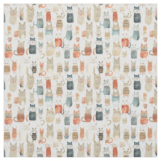 Katzen in Wunderland: Whimsy Cat Stoff (Muster)