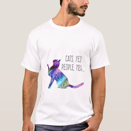 Katzen, Ja Menschen, Meh... T-Shirt (Vorderseite)