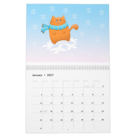Katzen-Jahr der Niedlichkeit Kalender (Jan 2027)