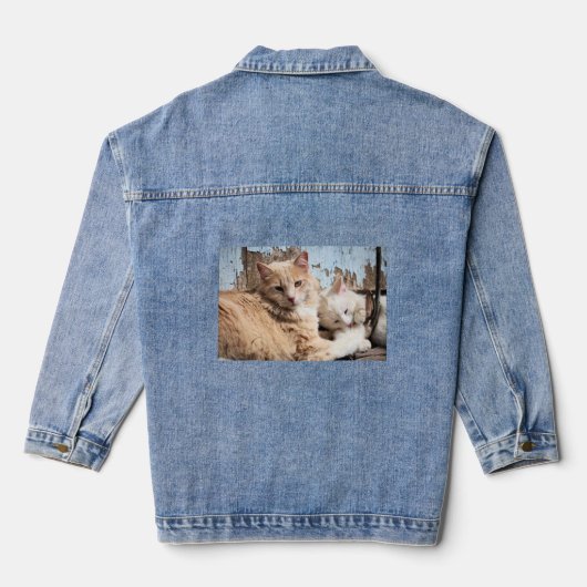 Katzen Jeansjacke (Rückseite)