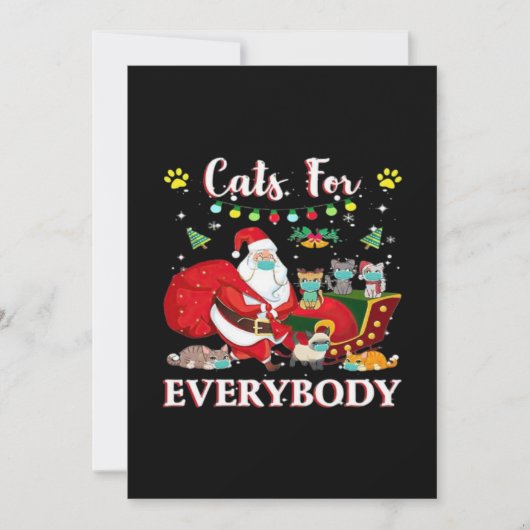 Katzen Jeder Weihnachten Einladung (Vorderseite)