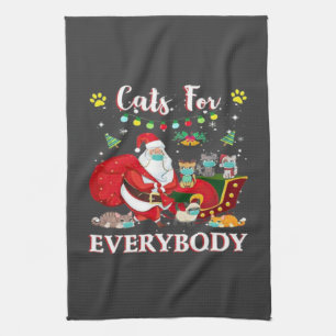 Katzen Jeder Weihnachten Geschirrtuch