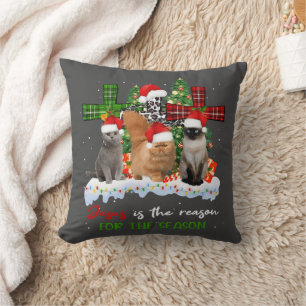 Katzen Jesus ist der Grund für die Weihnachtszeit Kissen