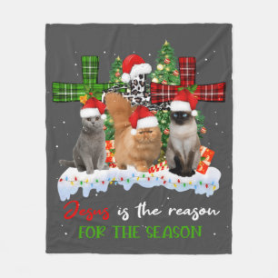 Katzen Jesus ist Grund für die Weihnachtsfeier häs Fleecedecke