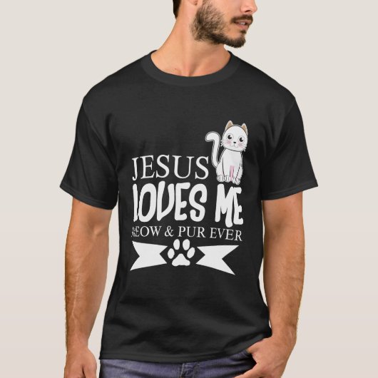 Katzen-Jesus-Lieben ich Meow-Jugend christlich T-Shirt (Vorderseite)