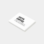 Katzen Kaffee Feminismus Post-it Klebezettel (angewinkelt)