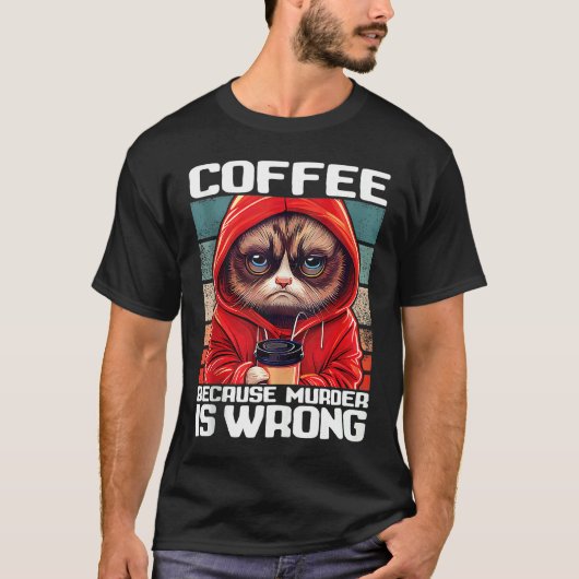 Katzen Kaffee Ich Kaffee weil Mord falsch ist Tank (Vorderseite)