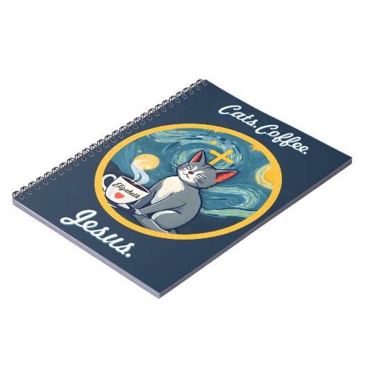 Katzen, Kaffee, Jesus Custom Notebook Chat Lover G Notizblock (Linke Seite)