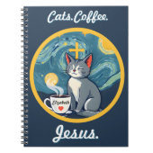 Katzen, Kaffee, Jesus Custom Notebook Chat Lover G Notizblock (Vorderseite)