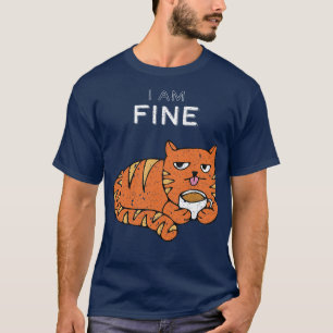 Katzen Kaffee Kaffeetrinker Büro Montag T-Shirt