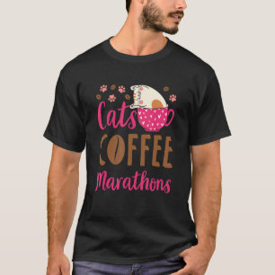 Katzen Kaffee-Marathons Katzen-Marathon-Läufer T-Shirt