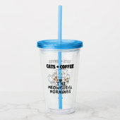 Katzen + Kaffee = Meowgical mornings.w Acryltrinkbecher (Vorderseite)