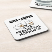 Katzen + Kaffee = Meowgical mornings.w Getränkeuntersetzer (Linke Seite)