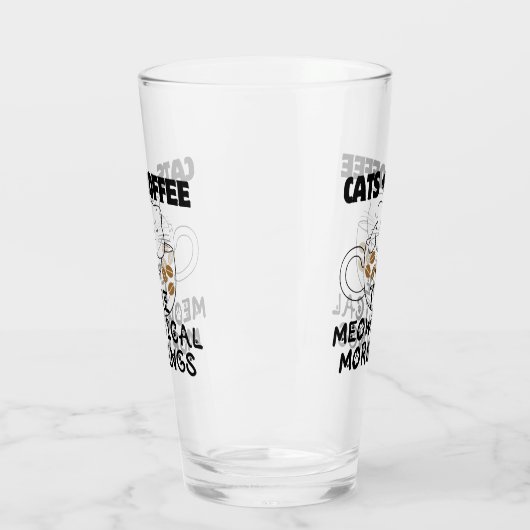 Katzen + Kaffee = Meowgical mornings.w Glas (Links)