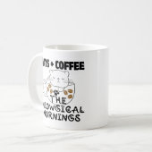 Katzen + Kaffee = Meowgical mornings.w Kaffeetasse (Vorderseite Links)