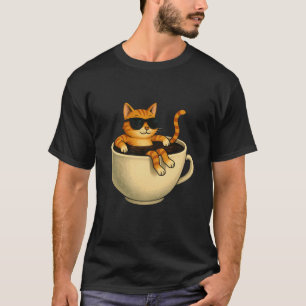 Katzen Kaffee Tasse Cool Pool Lustig Chill Kitty S T-Shirt
