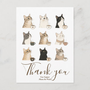 Katzen-Kaffee-Tierliebhaber-Kitty-Geschenk für ihn Postkarte