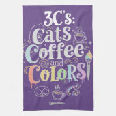 Katzen Kaffee und Farben Geschirrtuch (Vertikal)