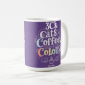 Katzen Kaffee und Farben Kaffeetasse (VorderseiteRechts)