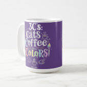 Katzen Kaffee und Farben Kaffeetasse (Vorderseite Links)