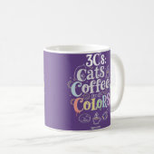 Katzen Kaffee und Farben Kaffeetasse (VorderseiteRechts)
