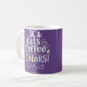 Katzen Kaffee und Farben Kaffeetasse (Vorderseite Links)