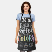 Katzen Kaffee und Farben Schürze (Getragen)